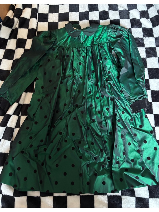 Vintage Other - Size 6X vintage green and black polkadot dress
